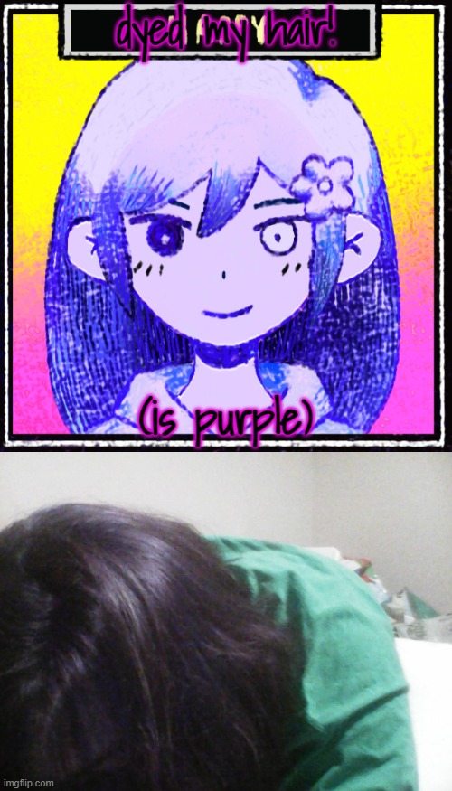 dyed my hair! (is purple) | made w/ Imgflip meme maker