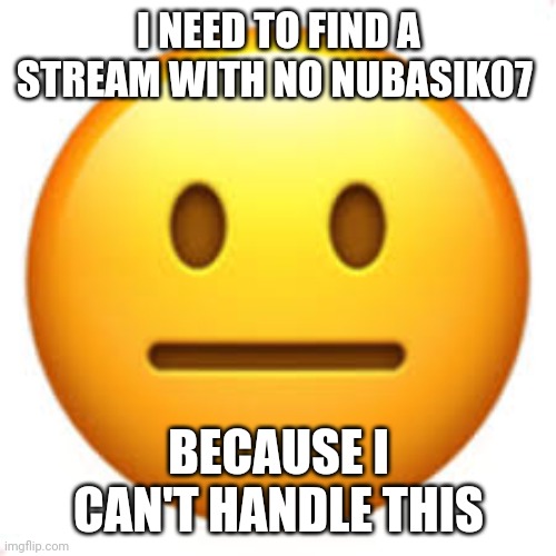 No one cares | I NEED TO FIND A STREAM WITH NO NUBASIK07; BECAUSE I CAN'T HANDLE THIS | image tagged in not funny | made w/ Imgflip meme maker