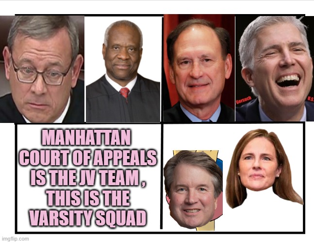 Blank quadrant | MANHATTAN 
COURT OF APPEALS
IS THE JV TEAM ,
THIS IS THE
VARSITY SQUAD | image tagged in blank quadrant | made w/ Imgflip meme maker