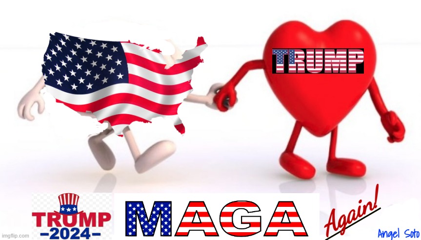 Trump loves the USA | image tagged in trump loves america,president trump,usa,us flag,love wins,maga | made w/ Imgflip meme maker