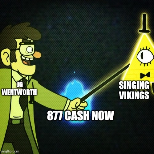 Singing Vikings and insurance | SINGING VIKINGS; JG WENTWORTH; 877 CASH NOW | image tagged in cursed handshake,jpfan102504 | made w/ Imgflip meme maker