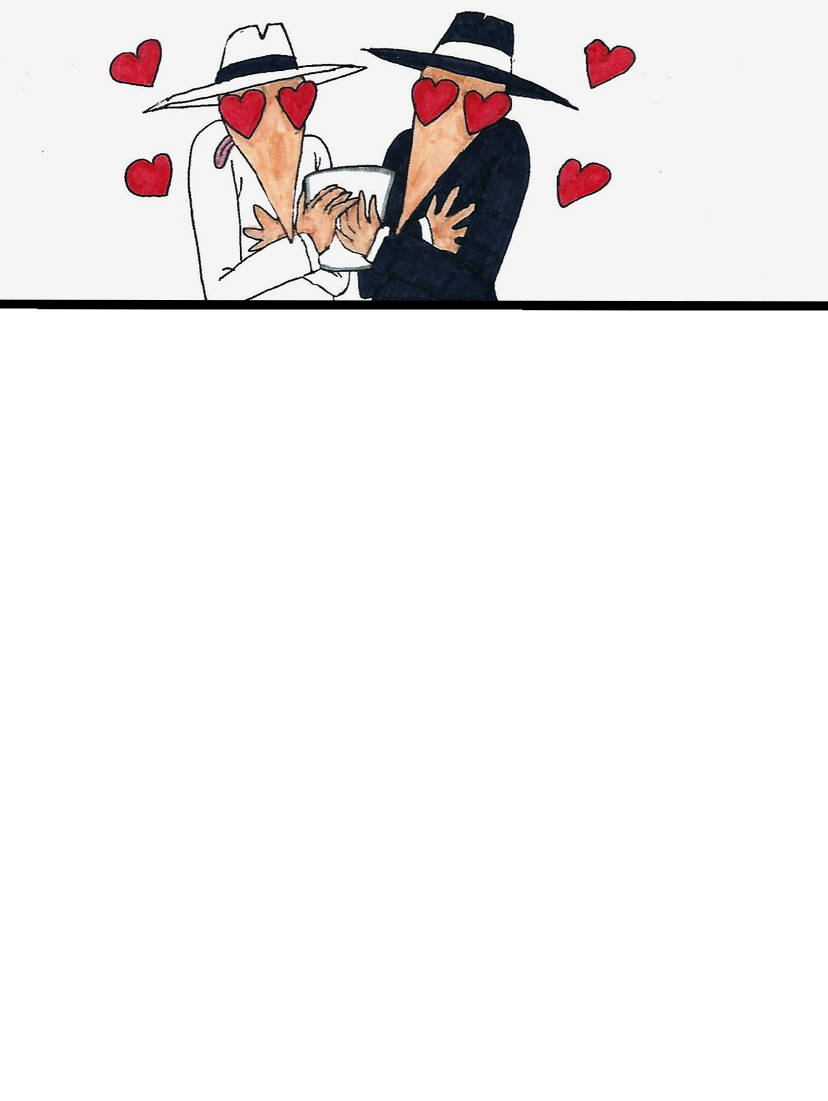 High Quality Spy and Spy Looking a Love Photo Blank Meme Template