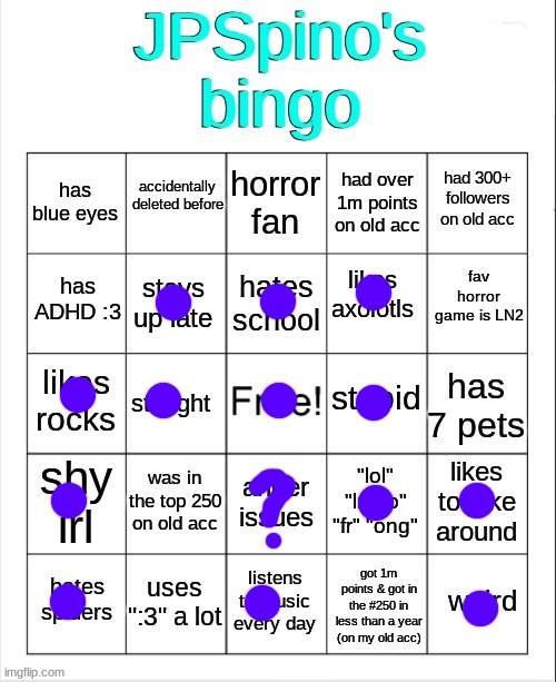 JPSpino's new bingo | image tagged in jpspino's new bingo | made w/ Imgflip meme maker