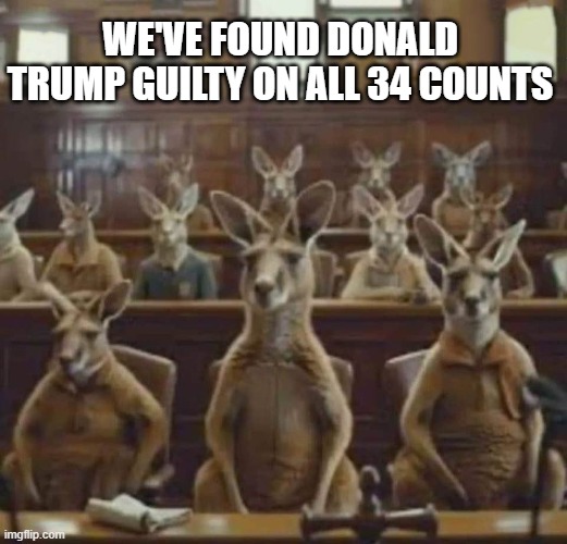 Guilty | WE'VE FOUND DONALD TRUMP GUILTY ON ALL 34 COUNTS | image tagged in 34 counts,trump,trial | made w/ Imgflip meme maker