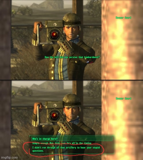 This is my favorite dialogue option in New Vegas | made w/ Imgflip meme maker