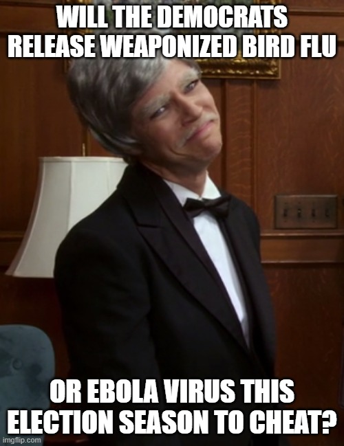 WILL THE DEMOCRATS RELEASE WEAPONIZED BIRD FLU; OR EBOLA VIRUS THIS ELECTION SEASON TO CHEAT? | made w/ Imgflip meme maker