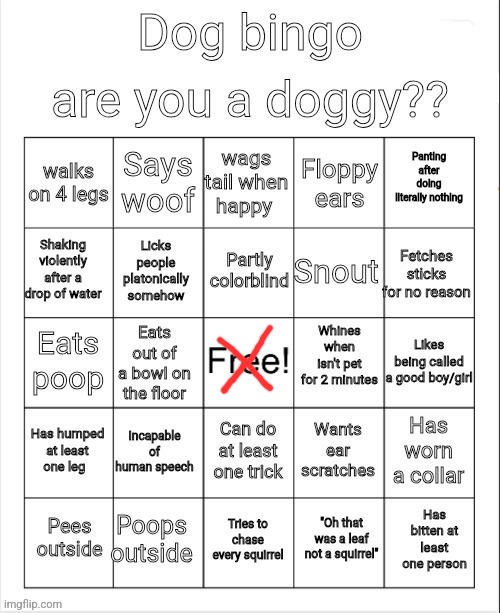am homo sapien | image tagged in dog bingo | made w/ Imgflip meme maker