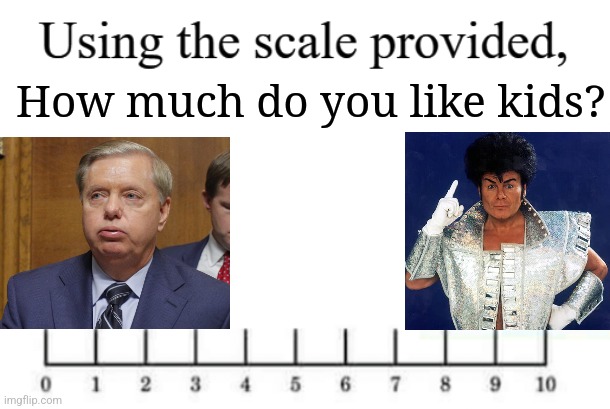 using the scale provided | How much do you like kids? | image tagged in using the scale provided | made w/ Imgflip meme maker