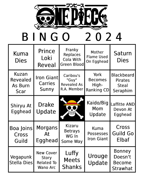 One piece 2024 Bingo Blank Meme Template