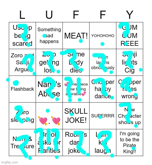 The_Honored_One bingo | image tagged in hewwow | made w/ Imgflip meme maker