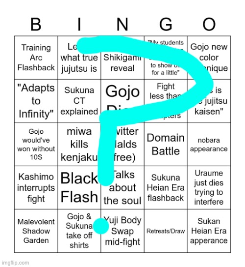? | image tagged in gojo vs sukuna bingo | made w/ Imgflip meme maker