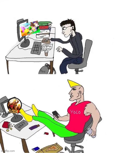 virgin vs chad computer | image tagged in virgin vs chad computer | made w/ Imgflip meme maker