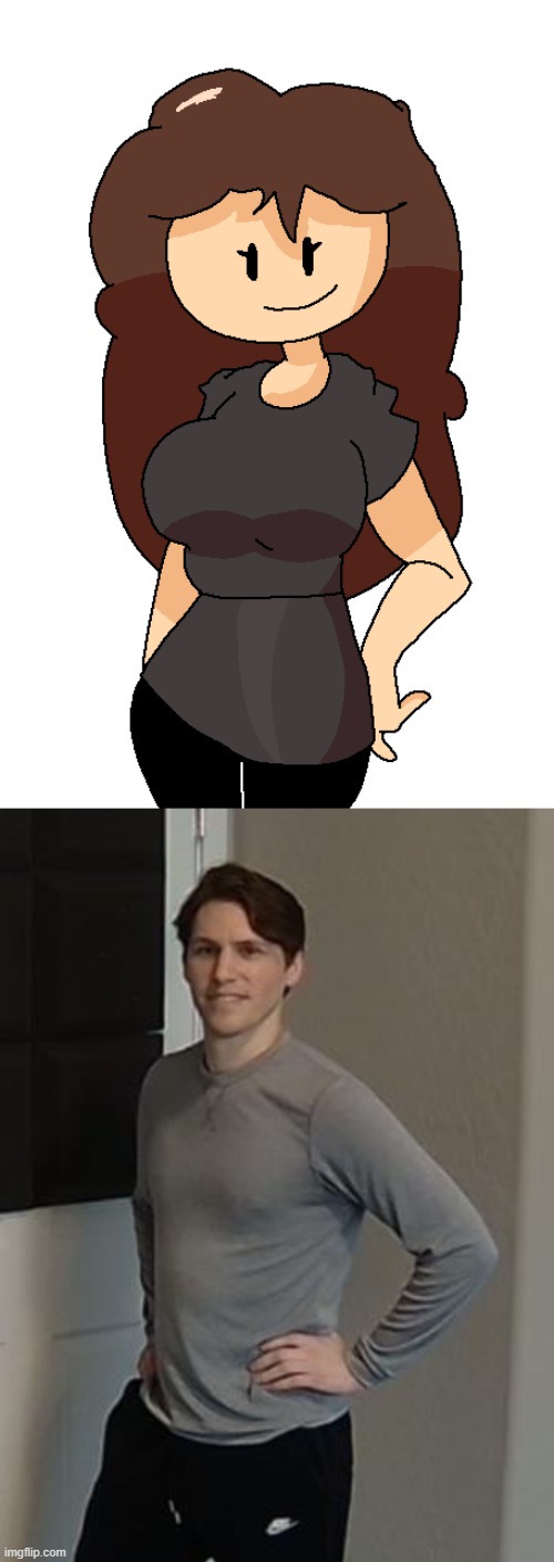 literally same energy | image tagged in lauren render laurender,jerma standing | made w/ Imgflip meme maker