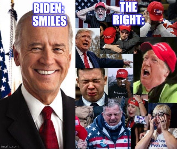 BIDEN:
 SMILES THE RIGHT: | image tagged in memes,joe biden | made w/ Imgflip meme maker