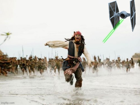Jack Sparrow Being Chased (Star Wars version) | image tagged in memes,jack sparrow being chased,star wars,funny | made w/ Imgflip meme maker