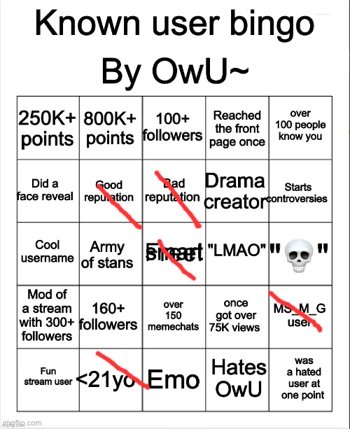 i would have more but i deleted my old account | image tagged in stupid bingo by owu re-uploaded by ayden | made w/ Imgflip meme maker