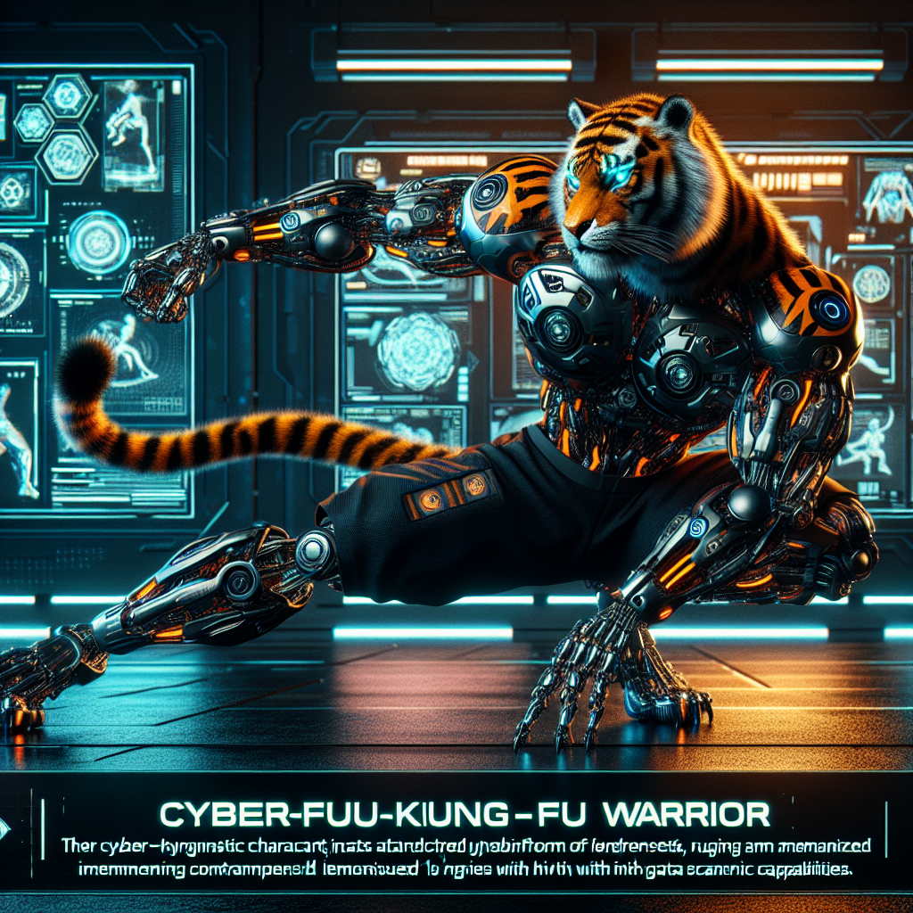 Cyber Kung Fu Tiger Warrior Blank Meme Template