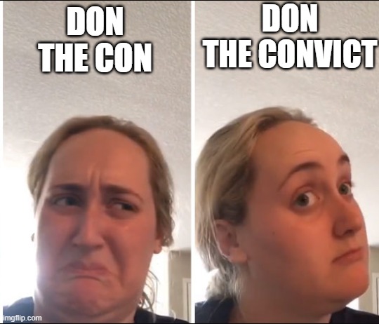 Kombucha Girl | DON THE CONVICT; DON THE CON | image tagged in kombucha girl | made w/ Imgflip meme maker