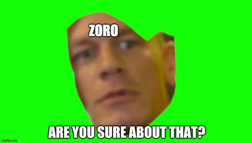 Are you sure about that? | ZORO | image tagged in are you sure about that | made w/ Imgflip meme maker