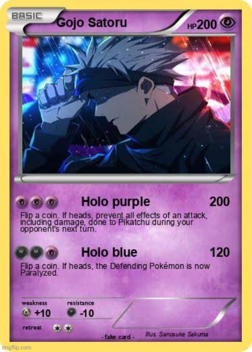 Gojo Pokemon card | image tagged in gojo pokemon card | made w/ Imgflip meme maker