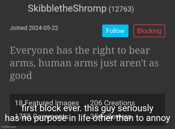 just a reminder i get stressed kinda easily so try not to make me angry. i wanna have a peaceful life. | first block ever. this guy seriously has no purpose in life other than to annoy | made w/ Imgflip meme maker