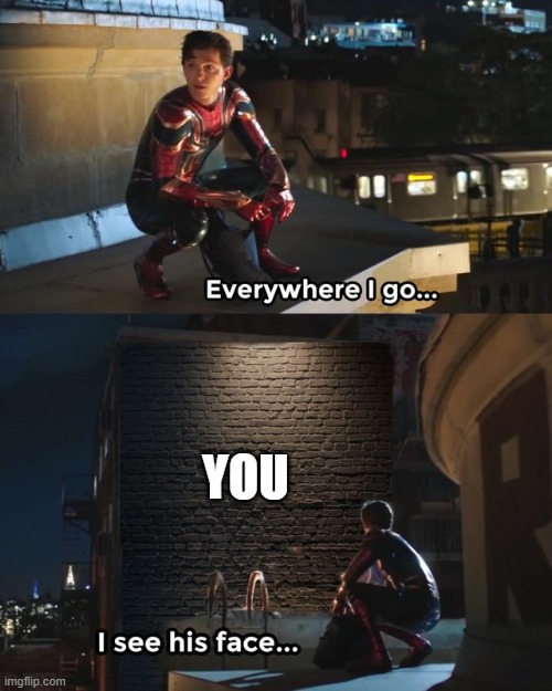 Everywhere I go I see his face | YOU | image tagged in everywhere i go i see his face | made w/ Imgflip meme maker