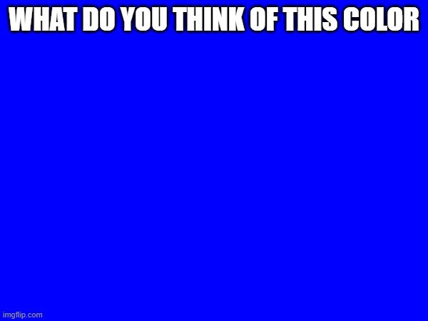 WHAT DO YOU THINK OF THIS COLOR | made w/ Imgflip meme maker