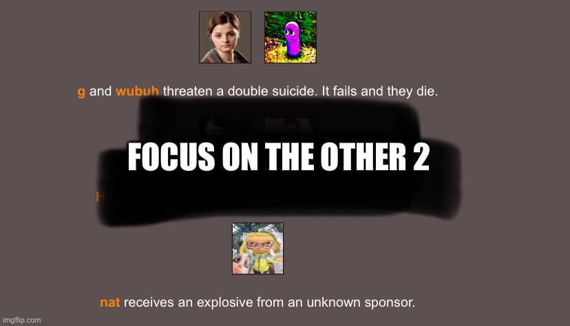 Chrono killed herself. | FOCUS ON THE OTHER 2 | made w/ Imgflip meme maker