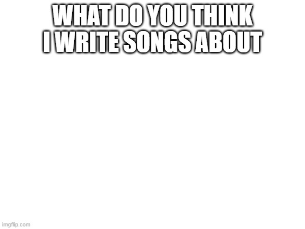 WHAT DO YOU THINK I WRITE SONGS ABOUT | made w/ Imgflip meme maker