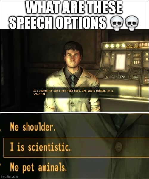 WHAT ARE THESE SPEECH OPTIONS 💀💀 | made w/ Imgflip meme maker
