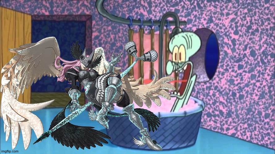 Beautymon drops by Squidward's house | image tagged in who dropped by squidward's house | made w/ Imgflip meme maker