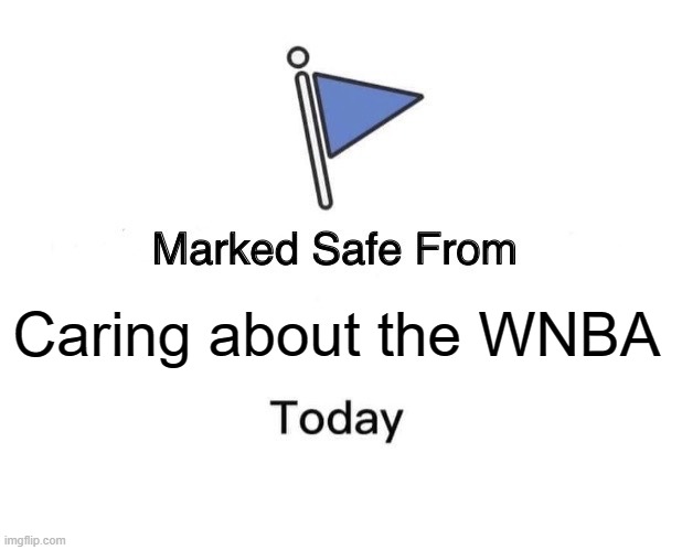 Marked Safe From | Caring about the WNBA | image tagged in memes,marked safe from | made w/ Imgflip meme maker