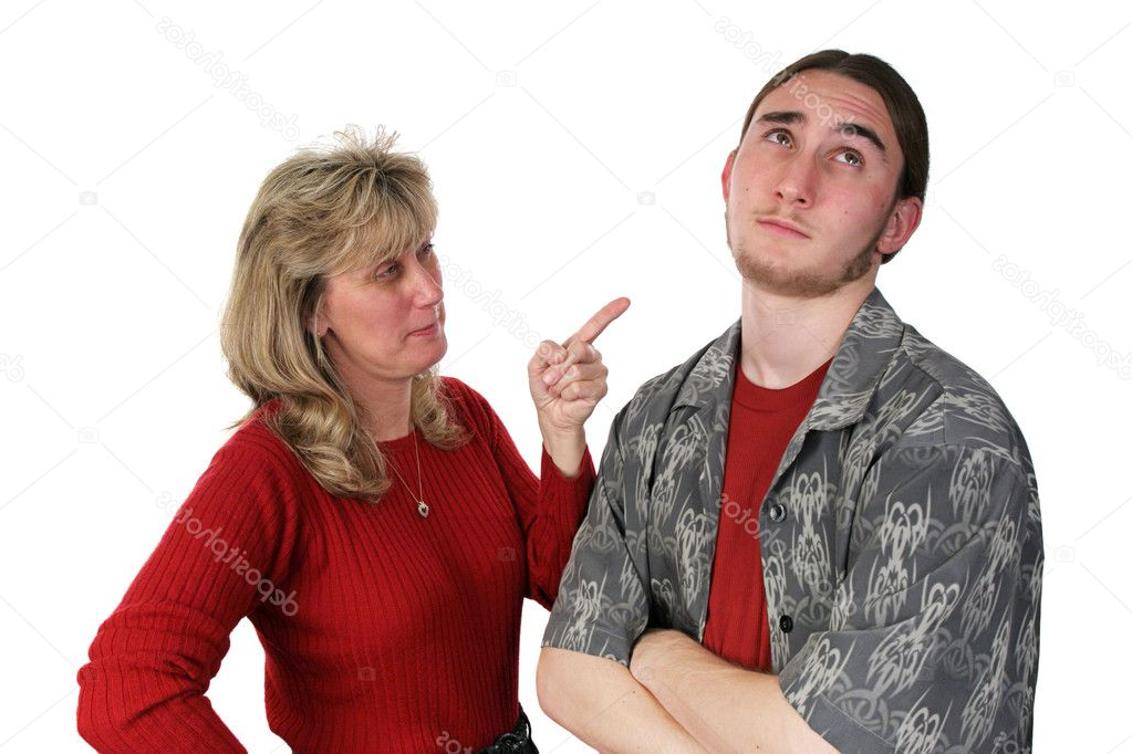 Mom lecturing lefty son Blank Meme Template