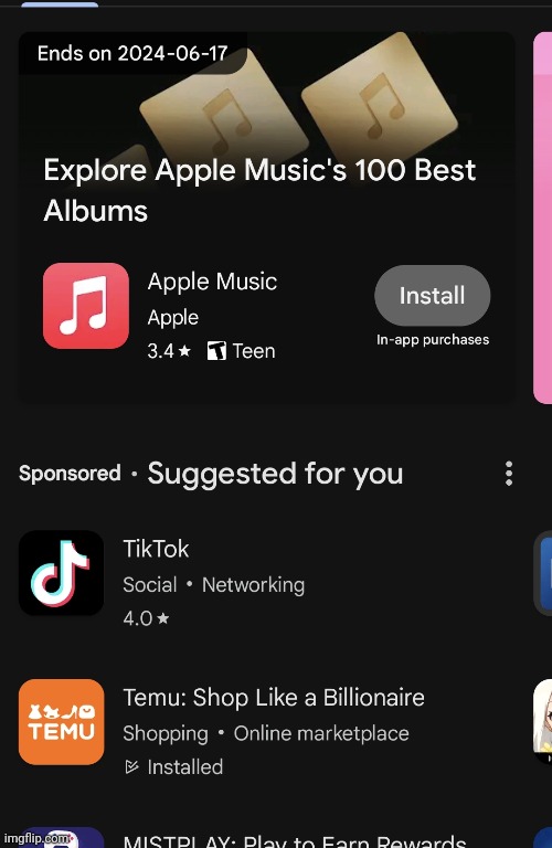 WHY TF IS APPLE MUSIC ON THE PLAY STORE | made w/ Imgflip meme maker