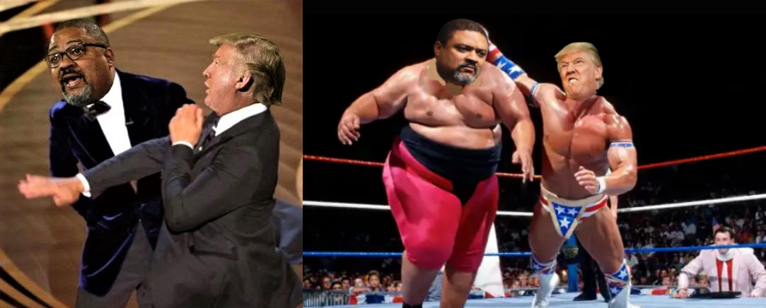 Trump vs Bragg, pre-fight and main event Blank Meme Template