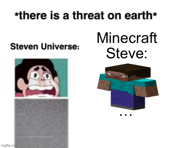 5 upvotes and I post in Minecraft stream | Minecraft Steve:; … | image tagged in there is a threat on earth | made w/ Imgflip meme maker