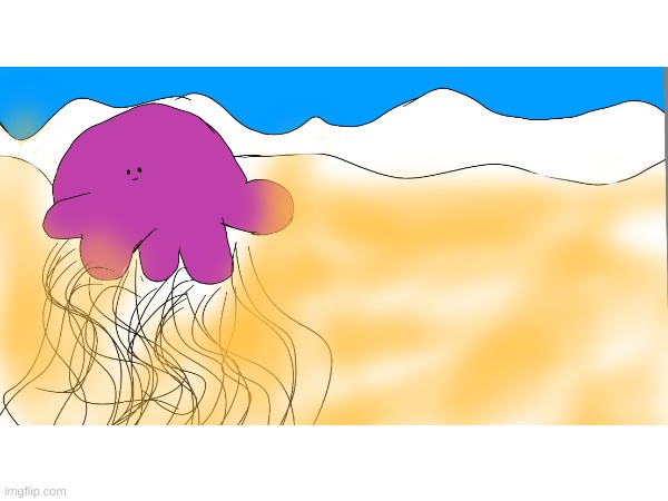 i almost broke my laptop bc of the paint leakings | image tagged in doodle,jellyfish | made w/ Imgflip meme maker