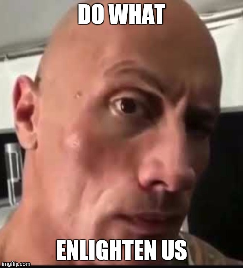 Dwayne Johnson eyebrow raise | DO WHAT ENLIGHTEN US | image tagged in dwayne johnson eyebrow raise | made w/ Imgflip meme maker