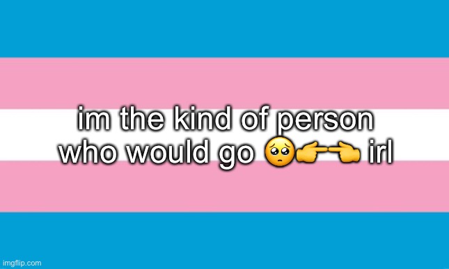 Transgender Flag | im the kind of person who would go 🥺👉👈 irl | image tagged in transgender flag | made w/ Imgflip meme maker