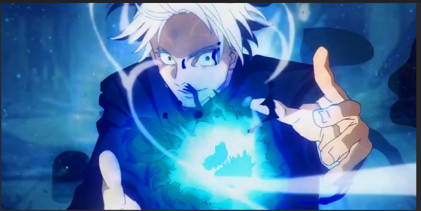 Gojo blue Blank Meme Template