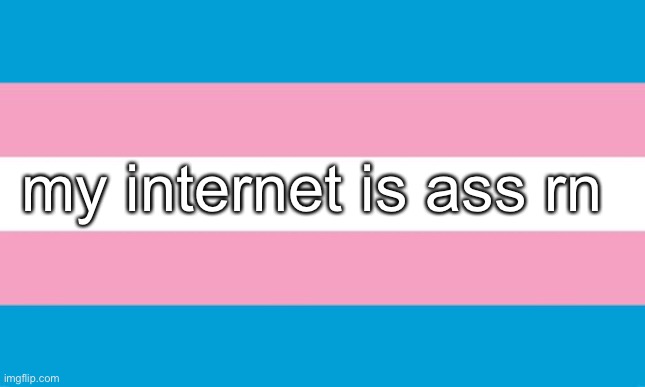 Transgender Flag | my internet is ass rn | image tagged in transgender flag | made w/ Imgflip meme maker