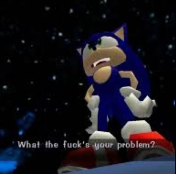 High Quality Sonic What The F's Your Problem? Blank Meme Template