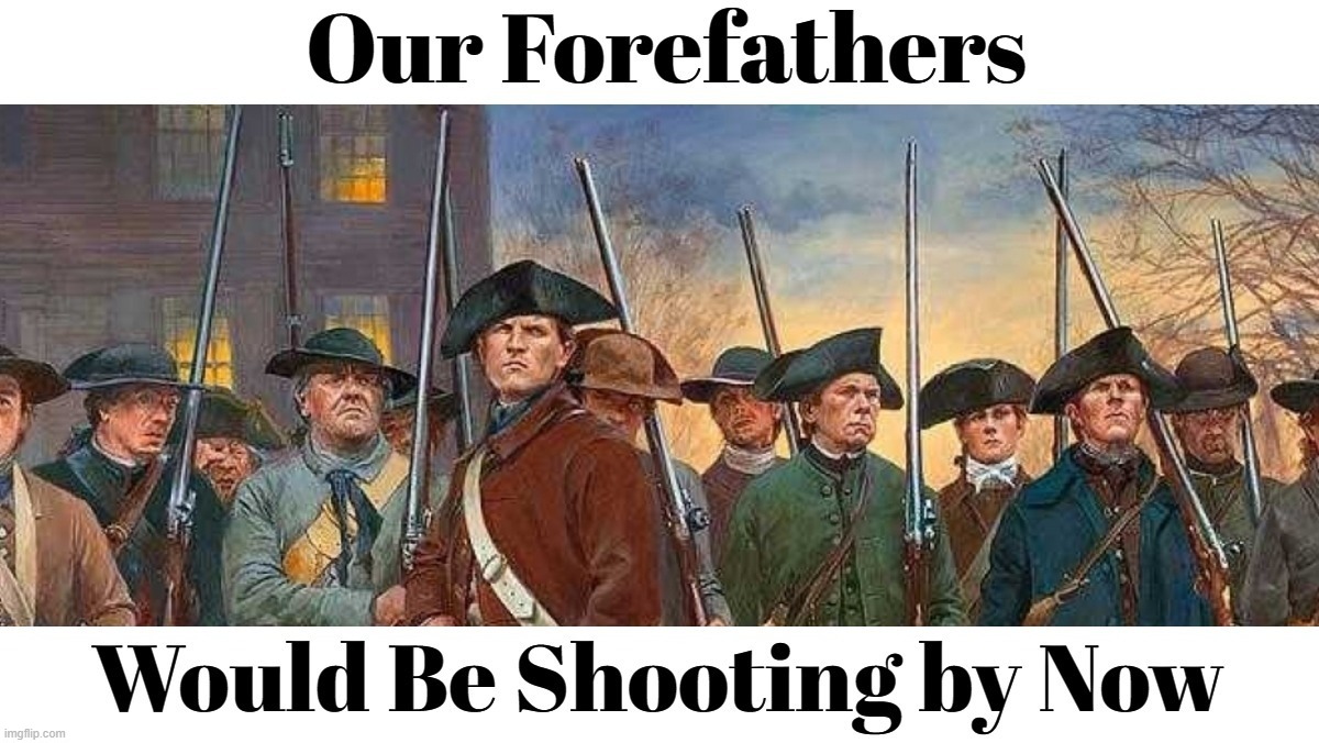 Our Forefathers Would Be Shooting By Now | image tagged in founding fathers,forefathers,american revolution,civil war,american revolution 2,civil war 2 | made w/ Imgflip meme maker