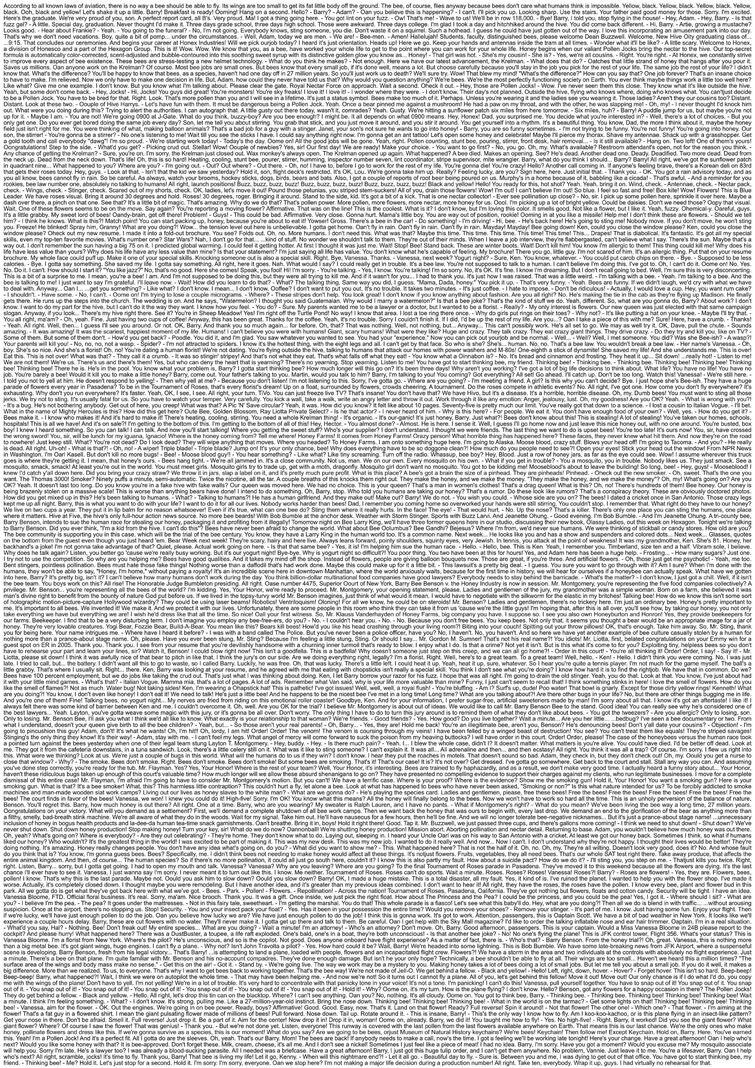 The entire Bee Movie Script Blank Meme Template