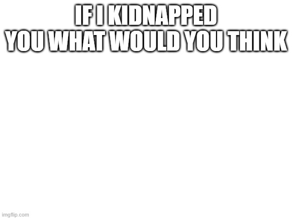 IF I KIDNAPPED YOU WHAT WOULD YOU THINK | made w/ Imgflip meme maker