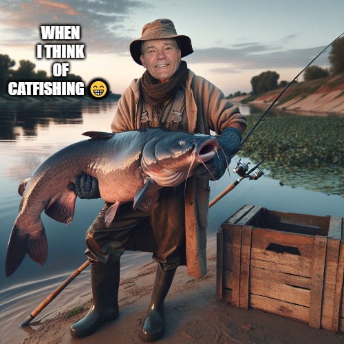 WHEN I THINK OF CATFISHING 😁 | made w/ Imgflip meme maker