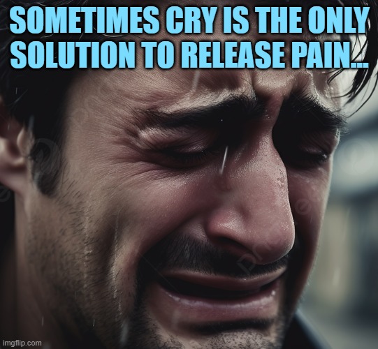 SOMETIMES CRY IS THE ONLY SOLUTION TO RELEASE PAIN... | made w/ Imgflip meme maker