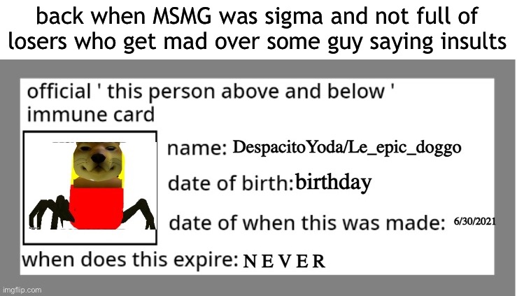 this is OG card too | back when MSMG was sigma and not full of losers who get mad over some guy saying insults | image tagged in this is og card too | made w/ Imgflip meme maker