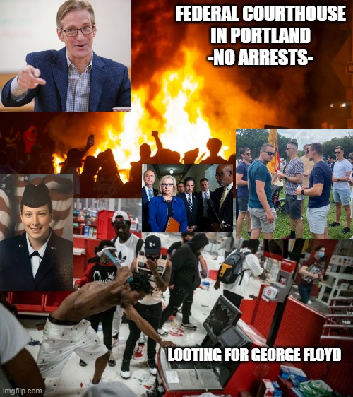 FEDERAL COURTHOUSE
IN PORTLAND
-NO ARRESTS- LOOTING FOR GEORGE FLOYD | image tagged in portland riots,improper use of a hammer | made w/ Imgflip meme maker