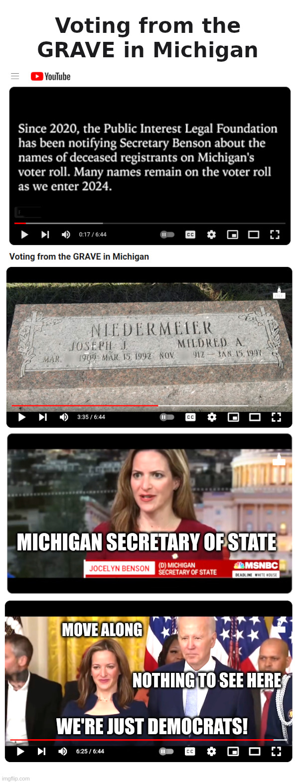 Voting from the GRAVE in Michigan | image tagged in graveyard voters,michigan,joe biden,democrats,voter fraud | made w/ Imgflip meme maker